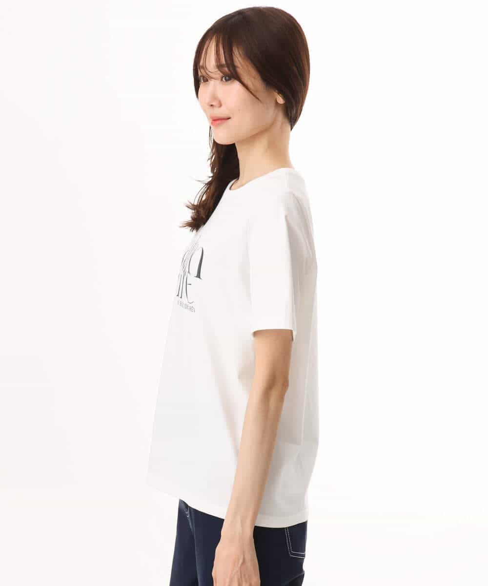 FOKID71085 MK MICHEL KLEIN(MK ミッシェルクラン) [接触冷感/洗える]コットンロゴTシャツ ホワイト