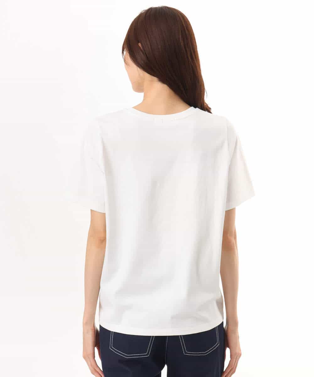 FOKID71085 MK MICHEL KLEIN(MK ミッシェルクラン) [接触冷感/洗える]コットンロゴTシャツ ホワイト