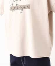 FOKIV70075 MK MICHEL KLEIN(MK ミッシェルクラン) スクエアプリントロゴTシャツ/洗える ベージュ