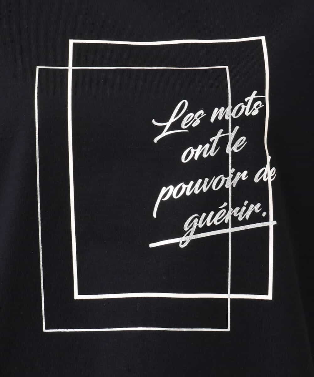 FOKJA70080 MK MICHEL KLEIN(MK ミッシェルクラン) フレームロゴデザインTシャツ/UVカット/接触冷感/洗える ホワイト