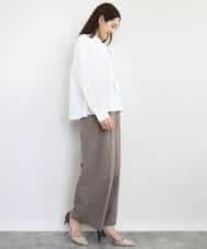 FOLAD45160 MK MICHEL KLEIN(MK ミッシェルクラン) ストレートワイドシルエットパンツ（無地・チェック）/洗える グレー（チェック）