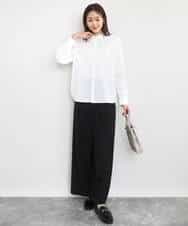 FOLAD45160 MK MICHEL KLEIN(MK ミッシェルクラン) ストレートワイドシルエットパンツ（無地・チェック）/洗える グレー（チェック）