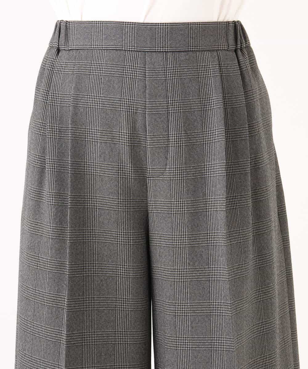 FOLAD45160 MK MICHEL KLEIN(MK ミッシェルクラン) ストレートワイドシルエットパンツ（無地・チェック）/洗える グレー（チェック）