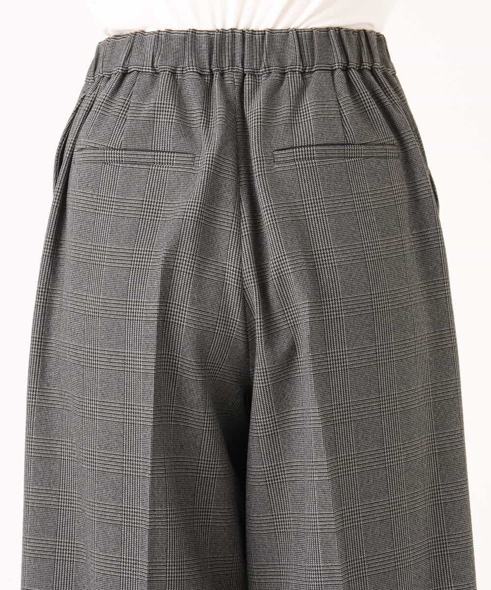 FOLAD45160 MK MICHEL KLEIN(MK ミッシェルクラン) ストレートワイドシルエットパンツ（無地・チェック）/洗える グレー（チェック）