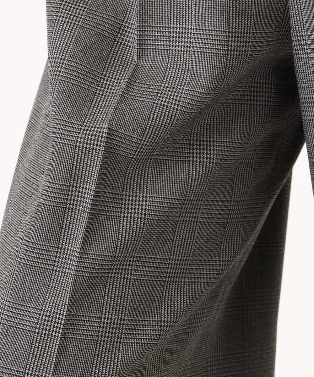 FOLAD45160 MK MICHEL KLEIN(MK ミッシェルクラン) ストレートワイドシルエットパンツ（無地・チェック）/洗える グレー（チェック）