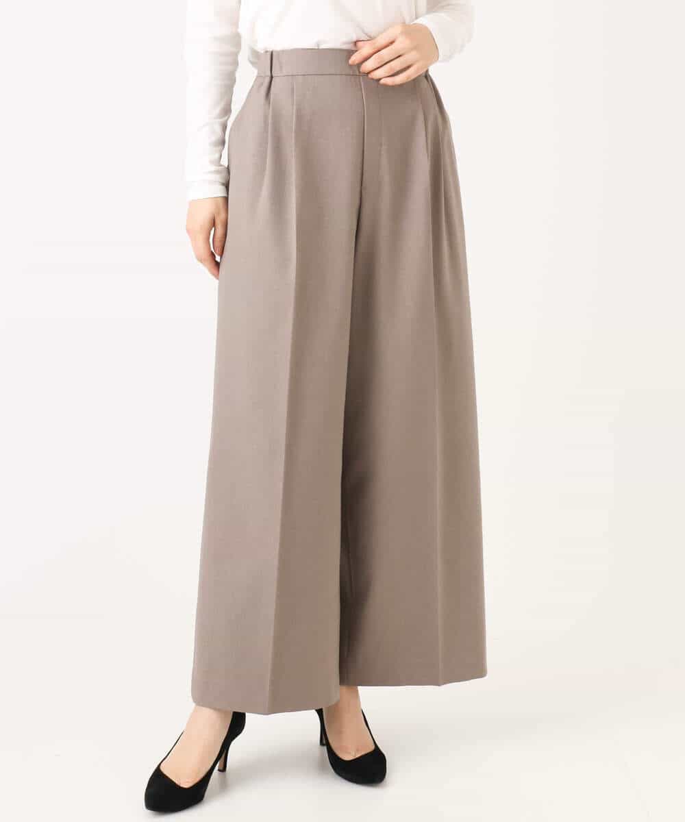 FOLAD45160 MK MICHEL KLEIN(MK ミッシェルクラン) ストレートワイドシルエットパンツ（無地・チェック）/洗える グレー（チェック）