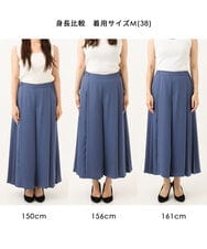 FOLAG54180 MK MICHEL KLEIN(MK ミッシェルクラン) [撥水/洗える]サイドプリーツツイルワイドパンツ ネイビー