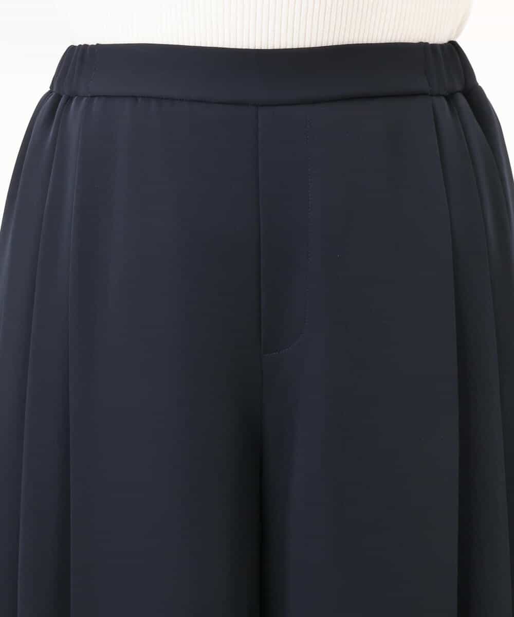 FOLAG54180 MK MICHEL KLEIN(MK ミッシェルクラン) [撥水/洗える]サイドプリーツツイルワイドパンツ ネイビー