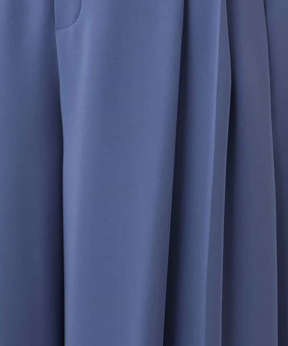 FOLAG54180 MK MICHEL KLEIN(MK ミッシェルクラン) [撥水/洗える]サイドプリーツツイルワイドパンツ ネイビー