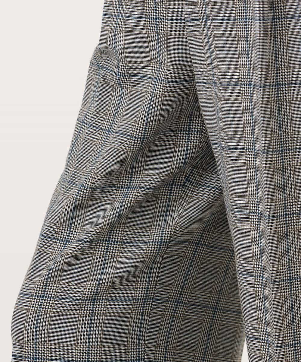 FOLAH58170 MK MICHEL KLEIN(MK ミッシェルクラン) [両面起毛/洗える]グレンチェック柄ワイドパンツ グレー