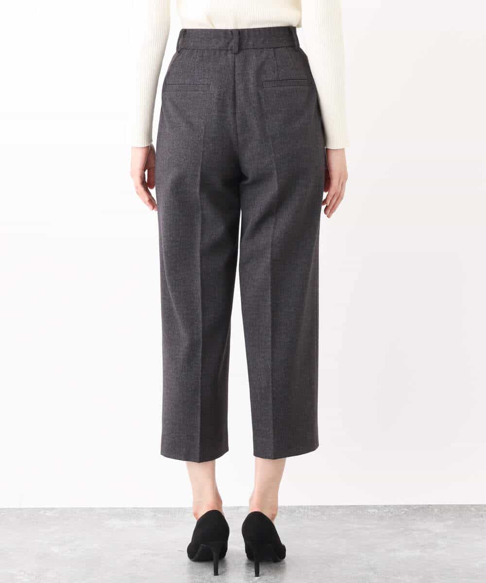 FOLAV58160 MK MICHEL KLEIN(MK ミッシェルクラン) ツイード調両面起毛ワイドパンツ/洗える ダークグレー