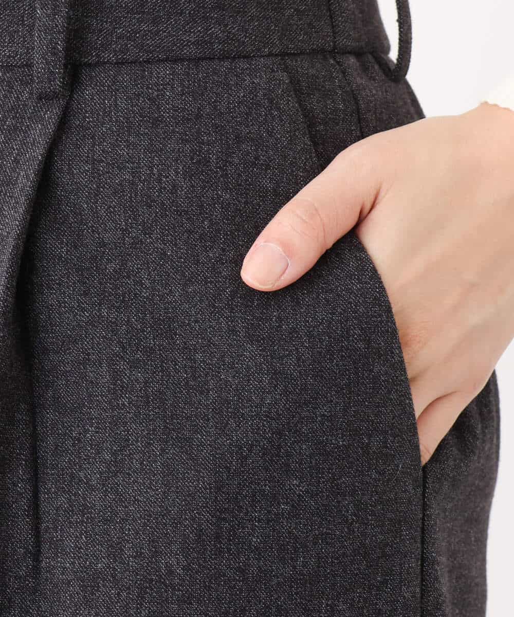 FOLAV58160 MK MICHEL KLEIN(MK ミッシェルクラン) ツイード調両面起毛ワイドパンツ/洗える ダークグレー