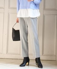 FOLBD56150 MK MICHEL KLEIN(MK ミッシェルクラン) ツイード調両面起毛テーパードパンツ/洗える ライトグレー