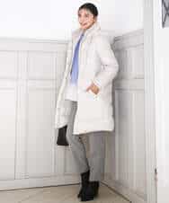 FOLBD56150 MK MICHEL KLEIN(MK ミッシェルクラン) ツイード調両面起毛テーパードパンツ/洗える ライトグレー