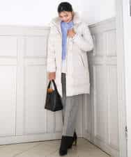 FOLBD56150 MK MICHEL KLEIN(MK ミッシェルクラン) ツイード調両面起毛テーパードパンツ/洗える ライトグレー