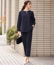 FOLDS10140 MK MICHEL KLEIN(MK ミッシェルクラン) ベーシックテーパードパンツ/Comfortシリーズ/制菌加工/洗える ライトベージュ
