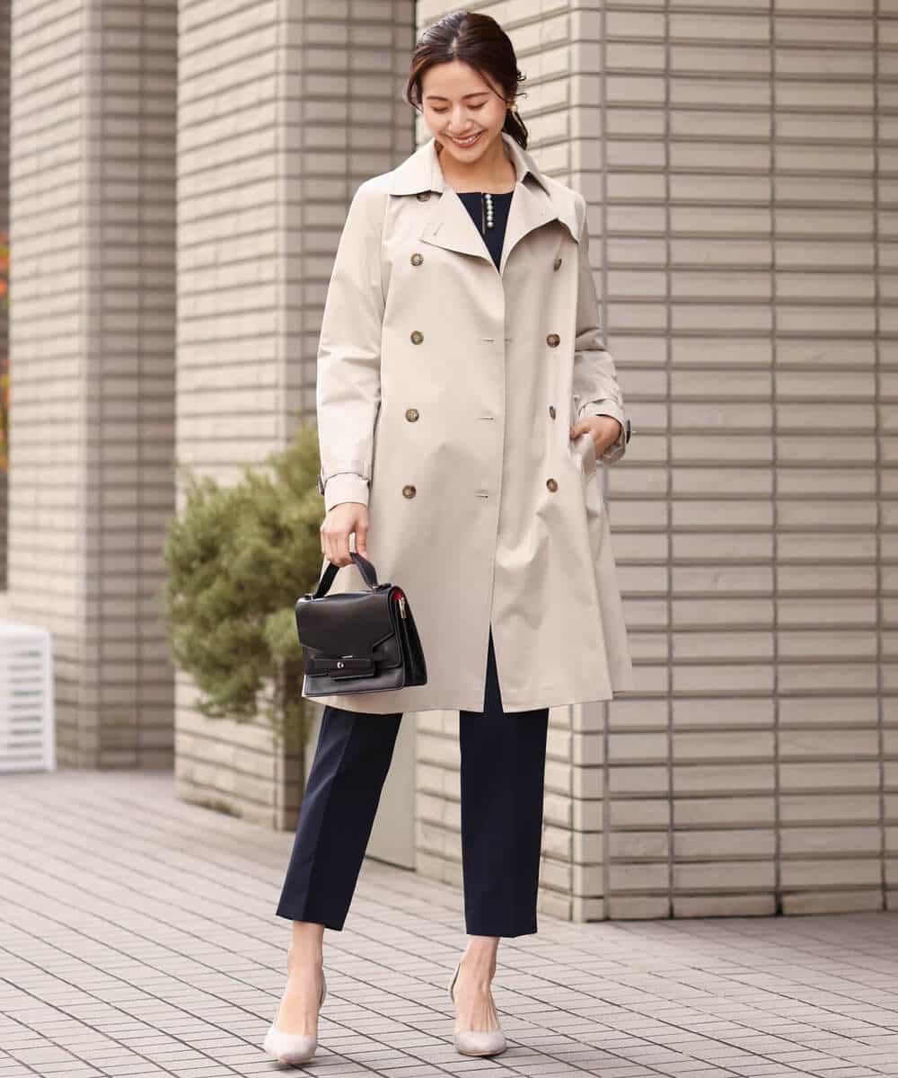 FOLDS10140 MK MICHEL KLEIN(MK ミッシェルクラン) ベーシックテーパードパンツ/Comfortシリーズ/制菌加工/洗える ライトベージュ