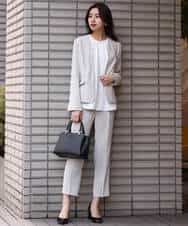 FOLDS10140 MK MICHEL KLEIN(MK ミッシェルクラン) ベーシックテーパードパンツ/Comfortシリーズ/制菌加工/洗える ライトベージュ