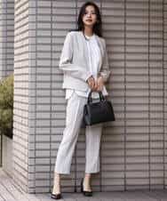 FOLDS10140 MK MICHEL KLEIN(MK ミッシェルクラン) ベーシックテーパードパンツ/Comfortシリーズ/制菌加工/洗える ライトベージュ