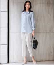 FOLDS10140 MK MICHEL KLEIN(MK ミッシェルクラン) ベーシックテーパードパンツ/Comfortシリーズ/制菌加工/洗える ライトベージュ