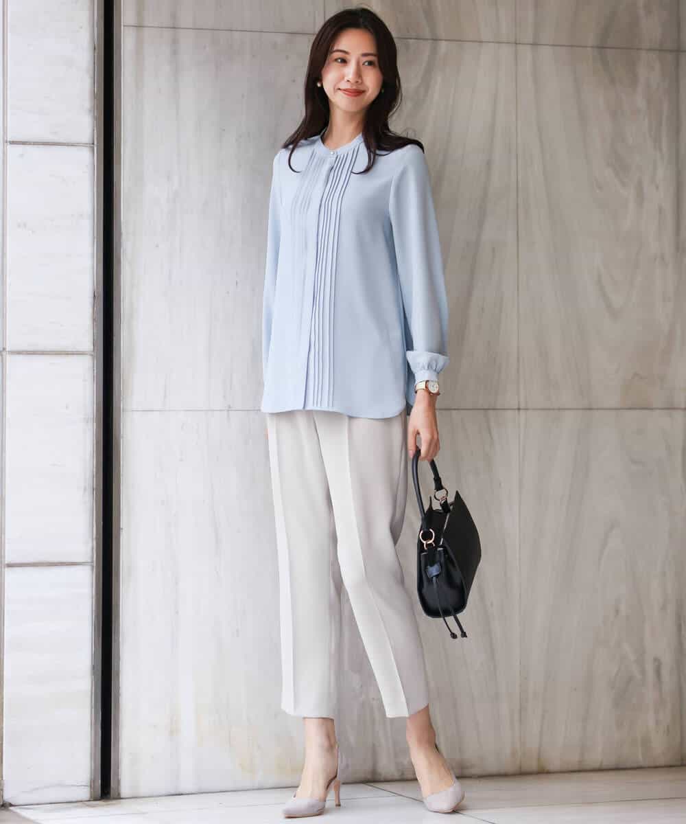 FOLDS10140 MK MICHEL KLEIN(MK ミッシェルクラン) ベーシックテーパードパンツ/Comfortシリーズ/制菌加工/洗える ライトベージュ