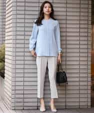 FOLDS10140 MK MICHEL KLEIN(MK ミッシェルクラン) ベーシックテーパードパンツ/Comfortシリーズ/制菌加工/洗える ライトベージュ