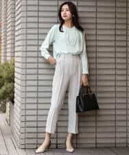 FOLDS10140 MK MICHEL KLEIN(MK ミッシェルクラン) ベーシックテーパードパンツ/Comfortシリーズ/制菌加工/洗える ライトベージュ