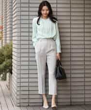 FOLDS10140 MK MICHEL KLEIN(MK ミッシェルクラン) ベーシックテーパードパンツ/Comfortシリーズ/制菌加工/洗える ライトベージュ