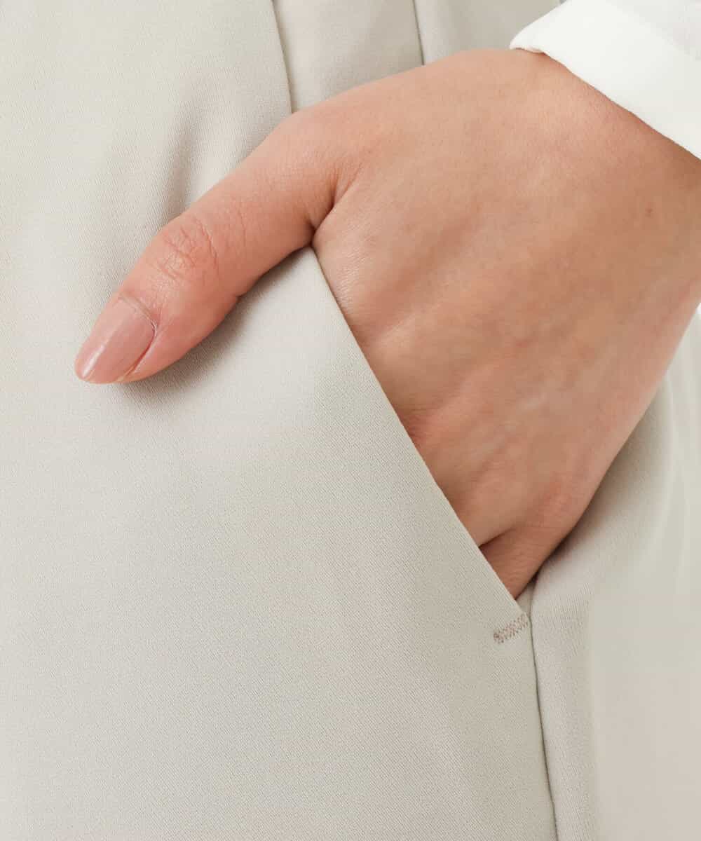FOLDS10140 MK MICHEL KLEIN(MK ミッシェルクラン) ベーシックテーパードパンツ/Comfortシリーズ/制菌加工/洗える ライトベージュ