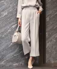 FOLDS12160 MK MICHEL KLEIN(MK ミッシェルクラン) ベーシックワイドパンツ/Comfortシリーズ/制菌加工/洗える ライトベージュ