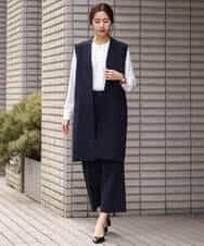 FOLDS12160 MK MICHEL KLEIN(MK ミッシェルクラン) ベーシックワイドパンツ/Comfortシリーズ/制菌加工/洗える ライトベージュ