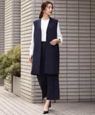 FOLDS12160 MK MICHEL KLEIN(MK ミッシェルクラン) ベーシックワイドパンツ/Comfortシリーズ/制菌加工/洗える ライトベージュ