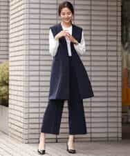 FOLDS12160 MK MICHEL KLEIN(MK ミッシェルクラン) ベーシックワイドパンツ/Comfortシリーズ/制菌加工/洗える ライトベージュ