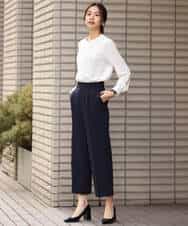 FOLDS12160 MK MICHEL KLEIN(MK ミッシェルクラン) ベーシックワイドパンツ/Comfortシリーズ/制菌加工/洗える ライトベージュ