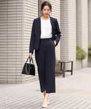 FOLDS12160 MK MICHEL KLEIN(MK ミッシェルクラン) ベーシックワイドパンツ/Comfortシリーズ/制菌加工/洗える ライトベージュ