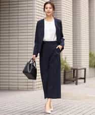 FOLDS12160 MK MICHEL KLEIN(MK ミッシェルクラン) ベーシックワイドパンツ/Comfortシリーズ/制菌加工/洗える ライトベージュ