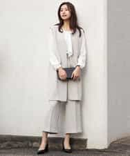 FOLDS12160 MK MICHEL KLEIN(MK ミッシェルクラン) ベーシックワイドパンツ/Comfortシリーズ/制菌加工/洗える ライトベージュ