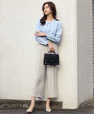 FOLDS12160 MK MICHEL KLEIN(MK ミッシェルクラン) ベーシックワイドパンツ/Comfortシリーズ/制菌加工/洗える ライトベージュ