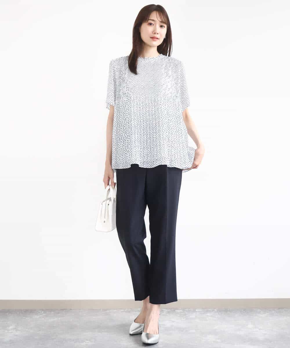 FOLFA28140 MK MICHEL KLEIN(MK ミッシェルクラン) テーパードパンツ/セットアップ対応/洗える ライトグレー