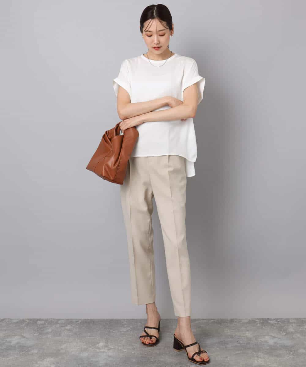 FOLFA28140 MK MICHEL KLEIN(MK ミッシェルクラン) テーパードパンツ/セットアップ対応/洗える ライトグレー