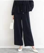 FOLFD24160 MK MICHEL KLEIN(MK ミッシェルクラン) 共地ベルト付きワイドパンツ/撥水/防シワ/洗える ネイビー