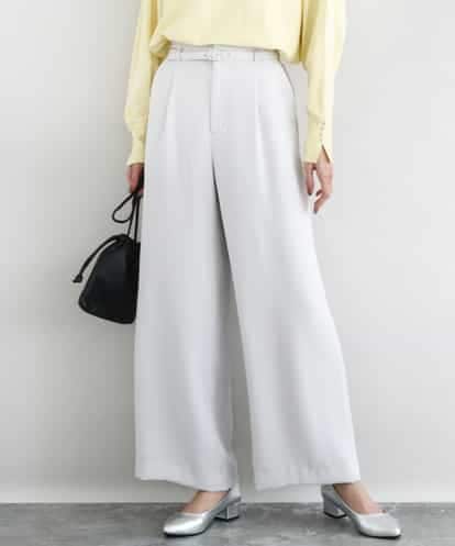 FOLFD24160 MK MICHEL KLEIN 共地ベルト付きワイドパンツ/撥水/防シワ/洗える