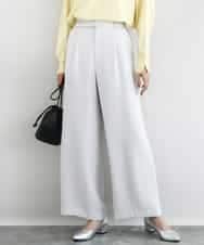 FOLFD24160 MK MICHEL KLEIN(MK ミッシェルクラン) 共地ベルト付きワイドパンツ/撥水/防シワ/洗える ライトグレー