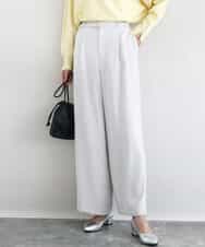 FOLFD24160 MK MICHEL KLEIN(MK ミッシェルクラン) 共地ベルト付きワイドパンツ/撥水/防シワ/洗える ライトグレー