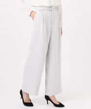 FOLFD24160 MK MICHEL KLEIN(MK ミッシェルクラン) 共地ベルト付きワイドパンツ/撥水/防シワ/洗える ライトグレー