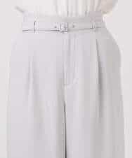 FOLFD24160 MK MICHEL KLEIN(MK ミッシェルクラン) 共地ベルト付きワイドパンツ/撥水/防シワ/洗える ライトグレー