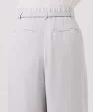 FOLFD24160 MK MICHEL KLEIN(MK ミッシェルクラン) 共地ベルト付きワイドパンツ/撥水/防シワ/洗える ライトグレー