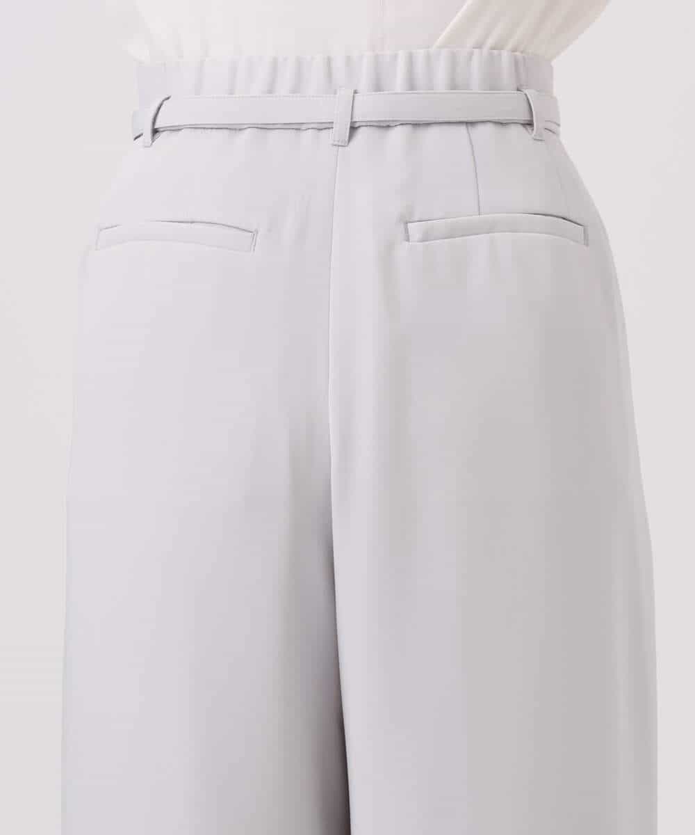 FOLFD24160 MK MICHEL KLEIN(MK ミッシェルクラン) 共地ベルト付きワイドパンツ/撥水/防シワ/洗える ライトグレー
