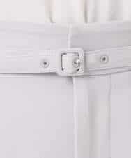 FOLFD24160 MK MICHEL KLEIN(MK ミッシェルクラン) 共地ベルト付きワイドパンツ/撥水/防シワ/洗える ライトグレー