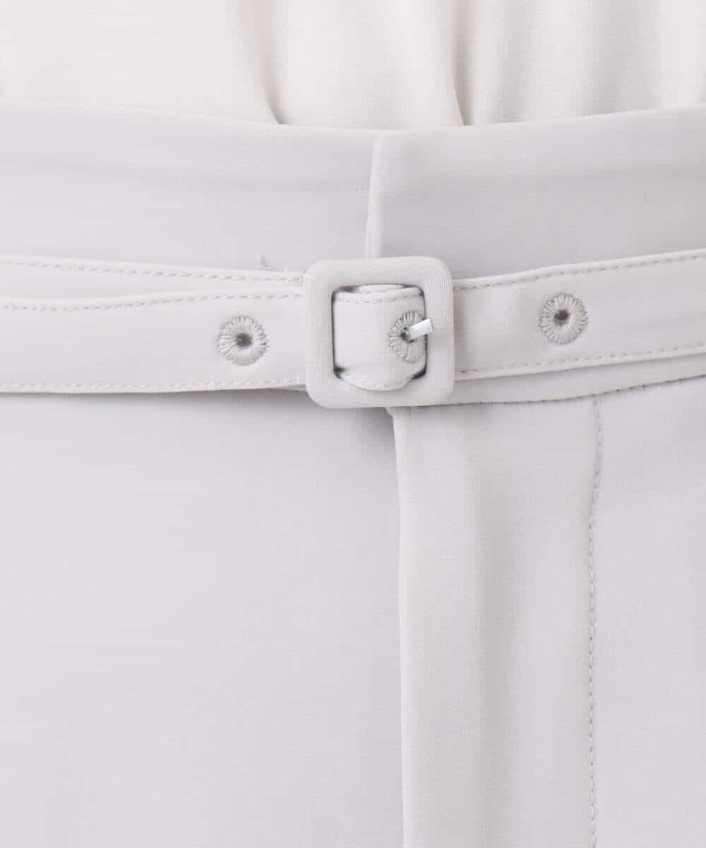 FOLFD24160 MK MICHEL KLEIN(MK ミッシェルクラン) 共地ベルト付きワイドパンツ/撥水/防シワ/洗える ライトグレー